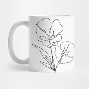Wildflower Botanical Line Art | Elegant Floral Leaf Design Mug